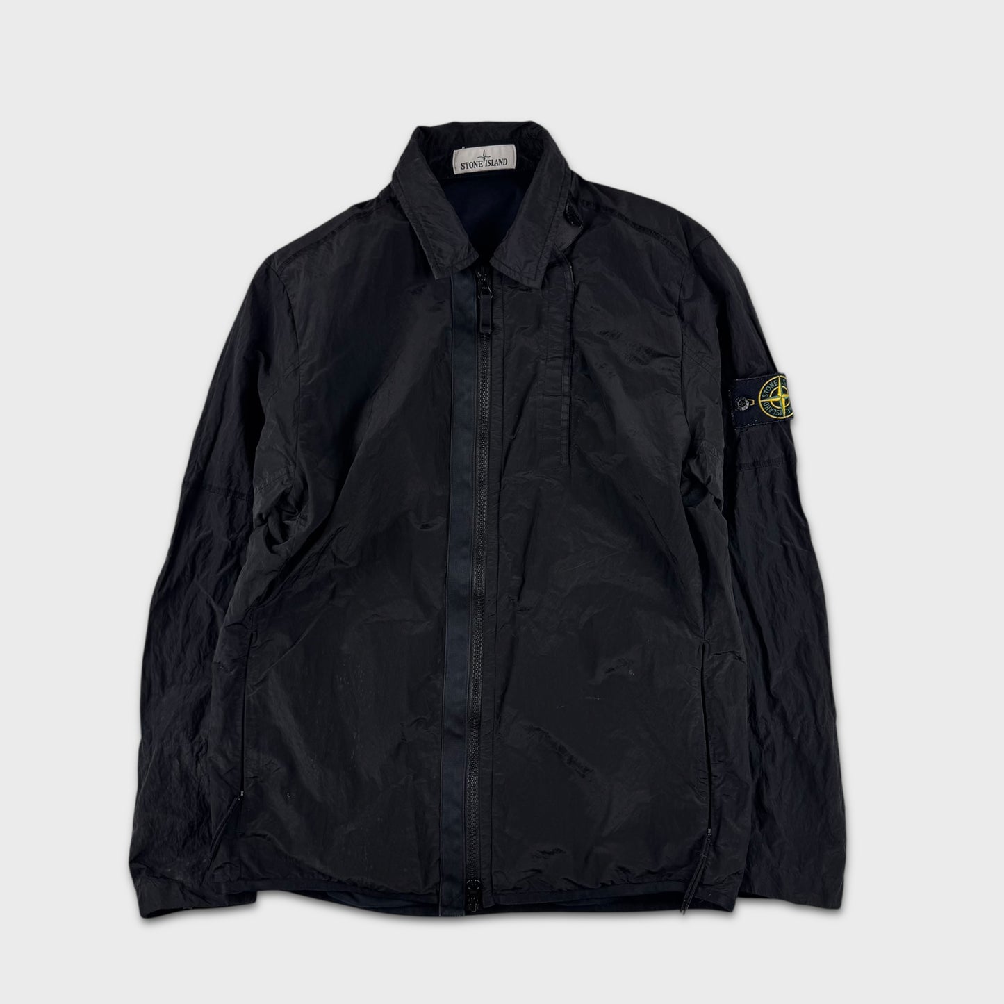 Stone Island Black Lined Nylon Metal Overshirt M