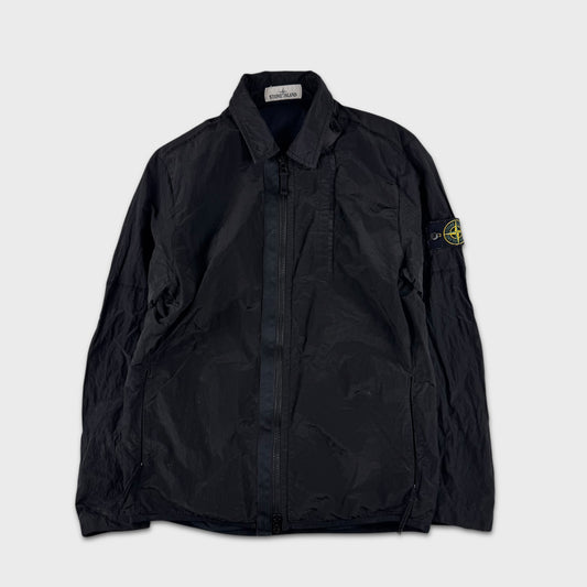 Stone Island Black Lined Nylon Metal Overshirt M