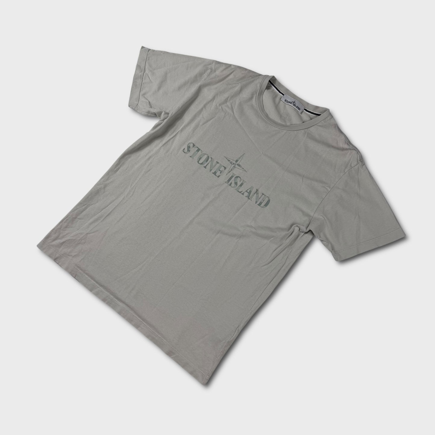 Stone Island Camo Effect Spellout T-Shirt L
