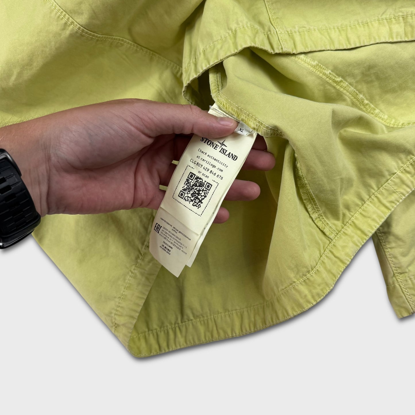 Stone Island Lime / Yellow Full Zip Overshirt XL