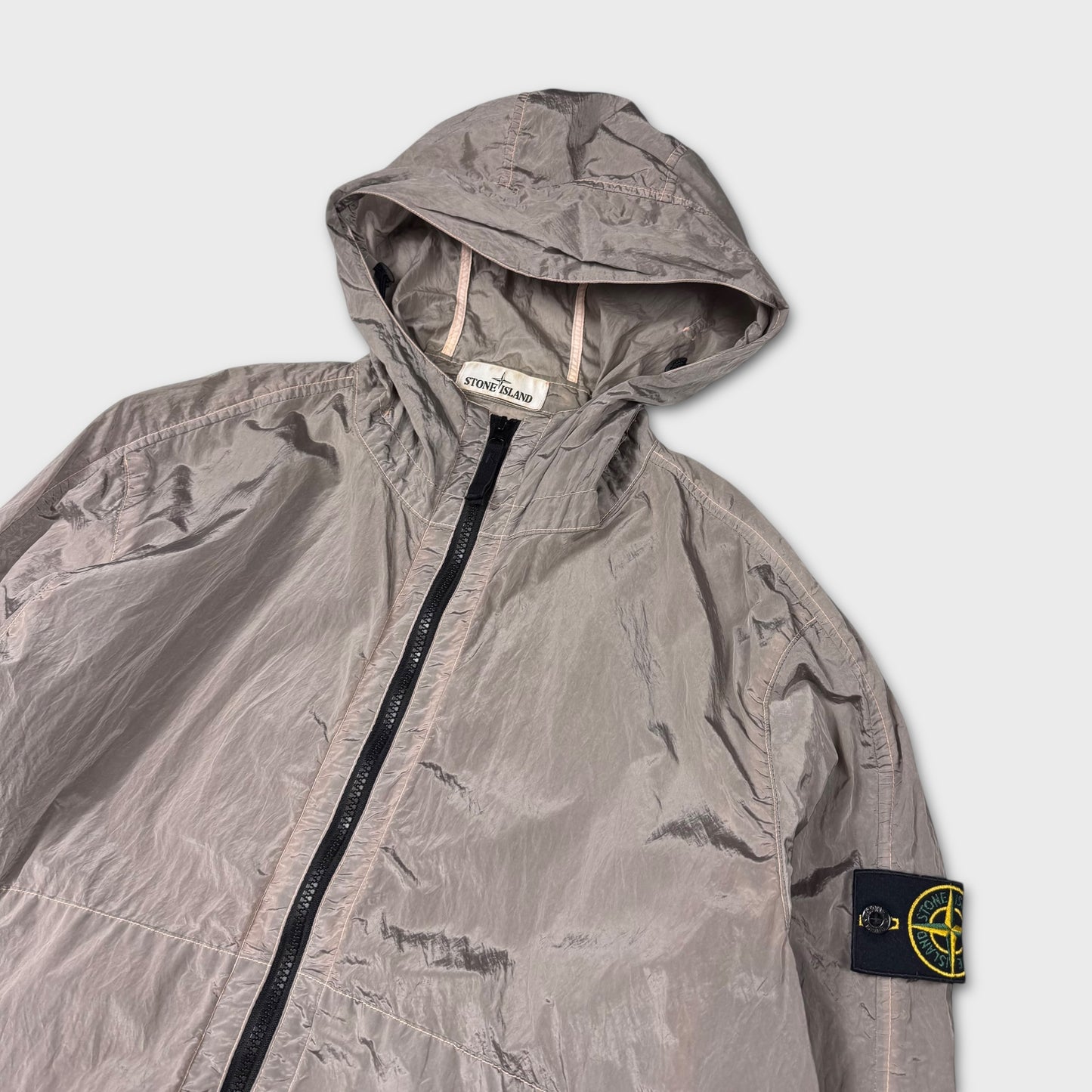 Stone Island Peach / Silver Nylon Metal Watro Jacket L