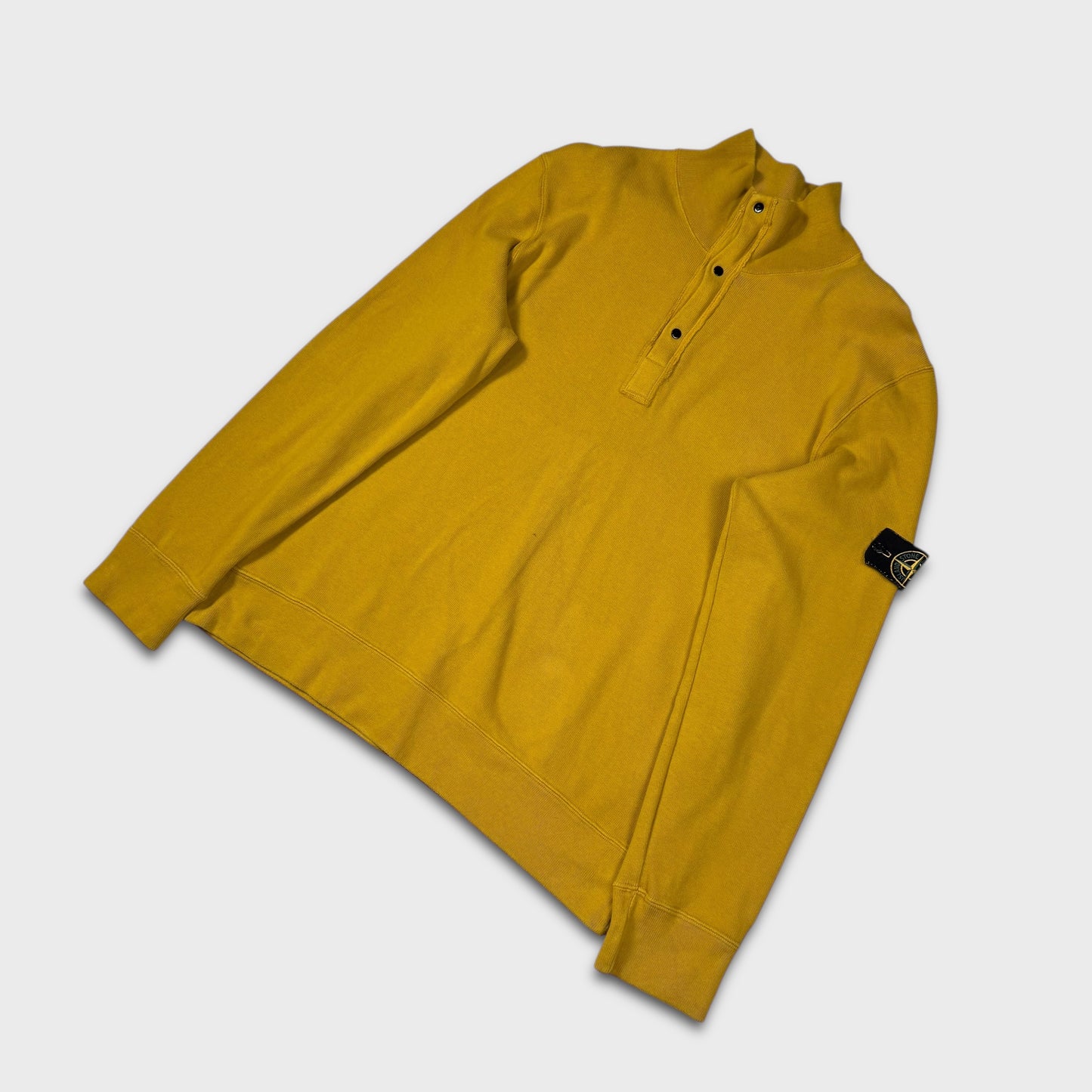 Stone Island Yellow Knit Quarter Zip XXL