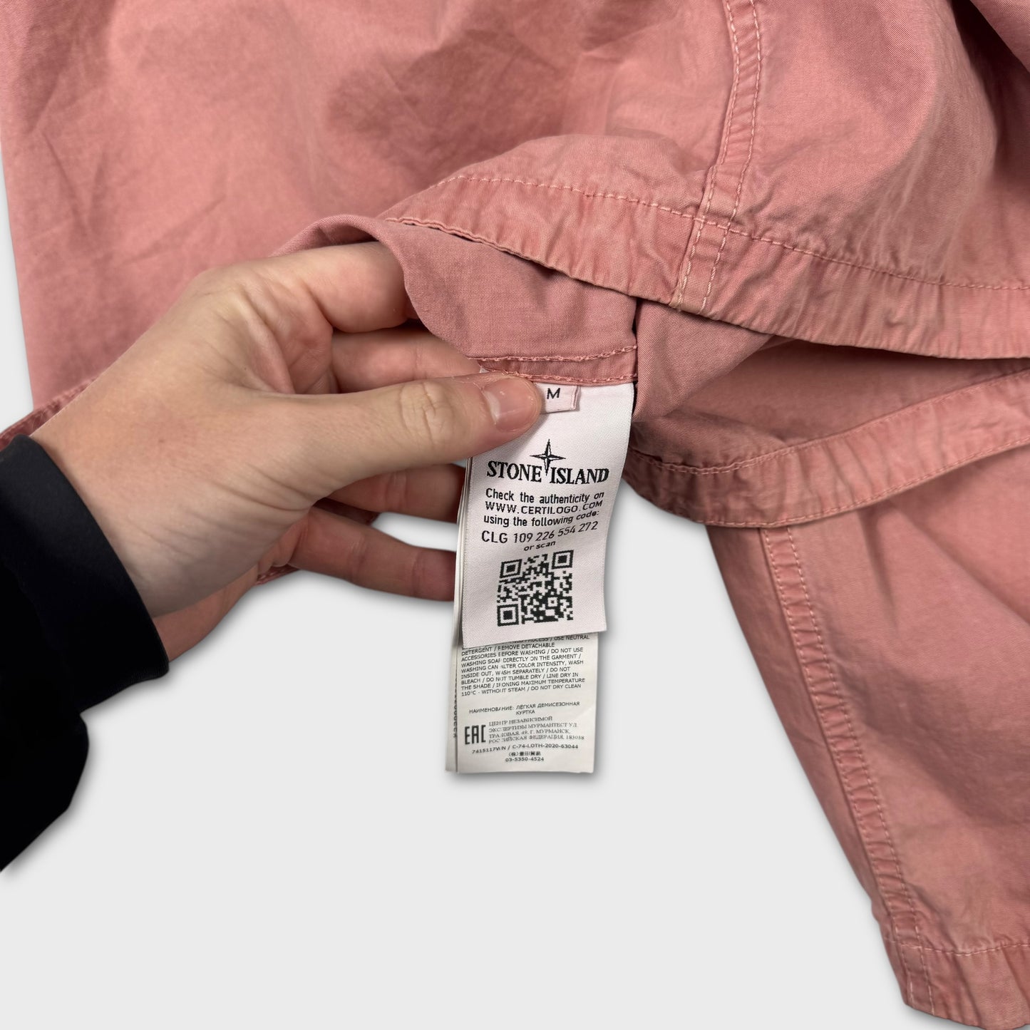 Stone Island Pink Full Zip Overshirt M