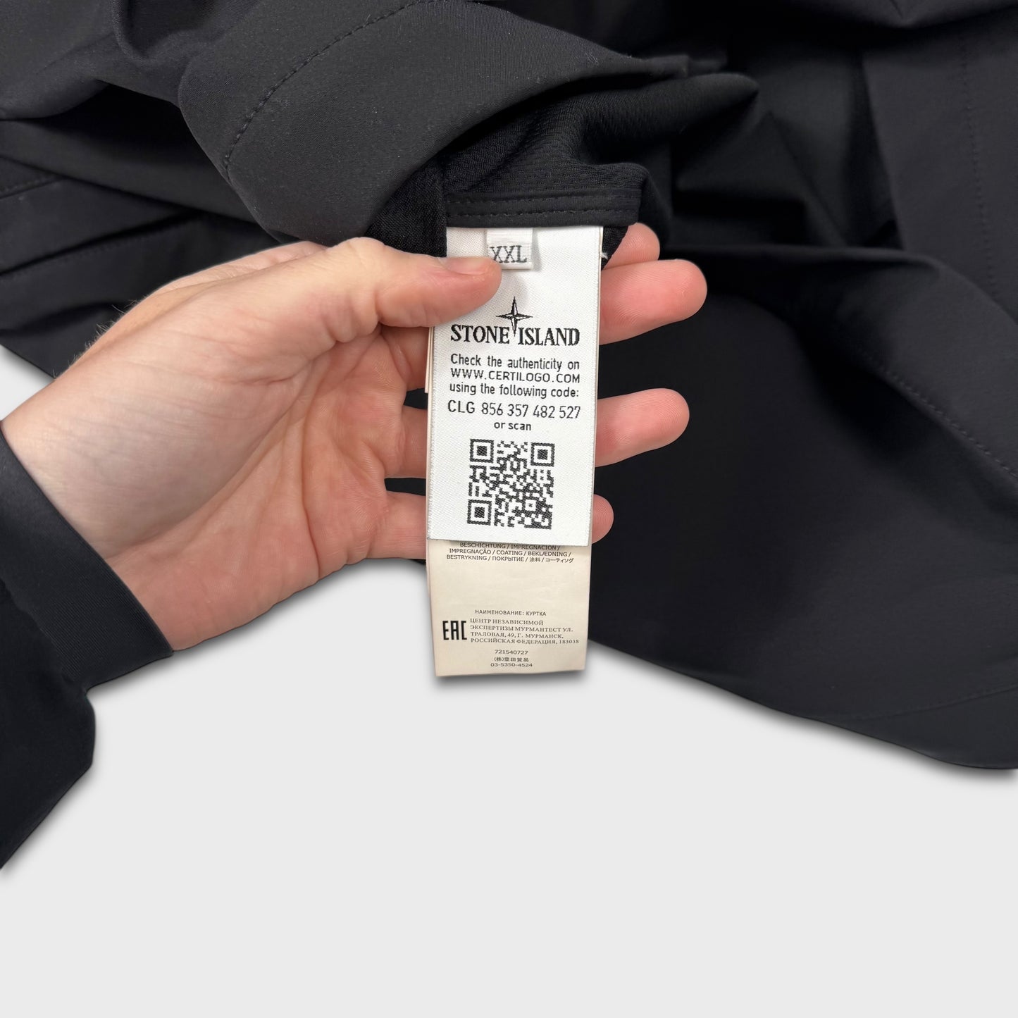 Stone Island Black Light Soft Shell-R Parka Jacket XXL