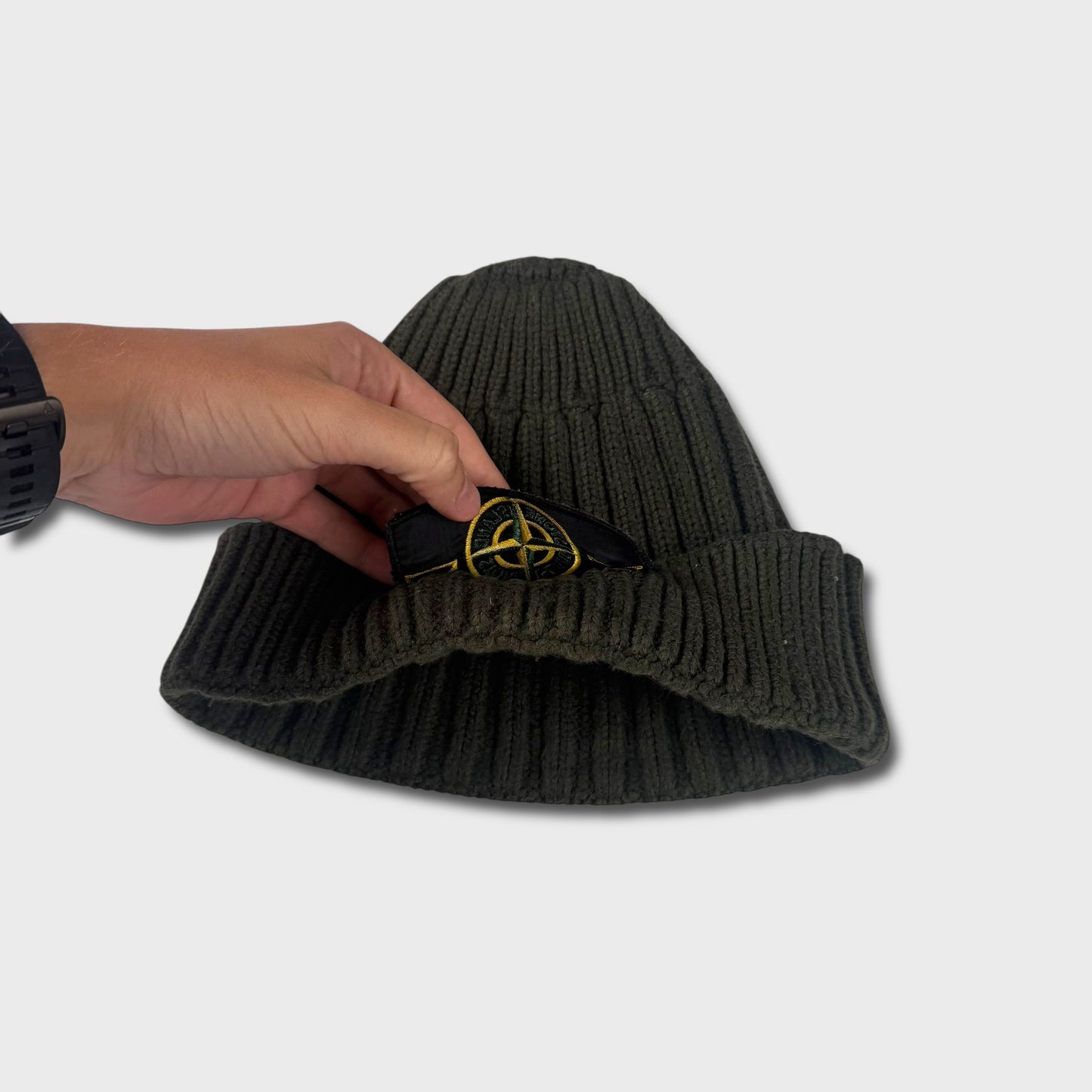 Stone Island Ribbed Badge Beanie OS