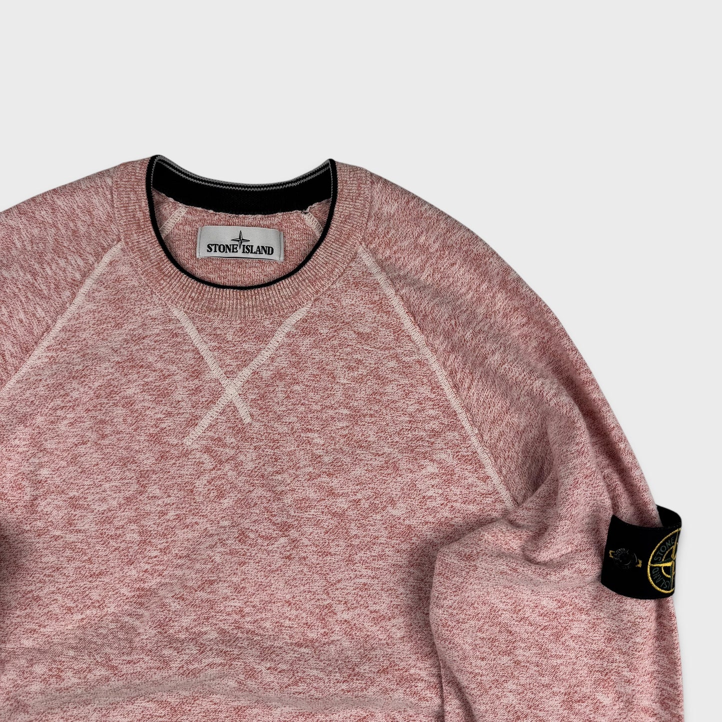 Stone Island Marl Salmon Knit Crewneck XL