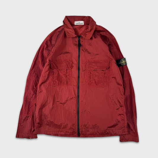 Stone Island Red Ripstop Nylon Metal Overshirt L