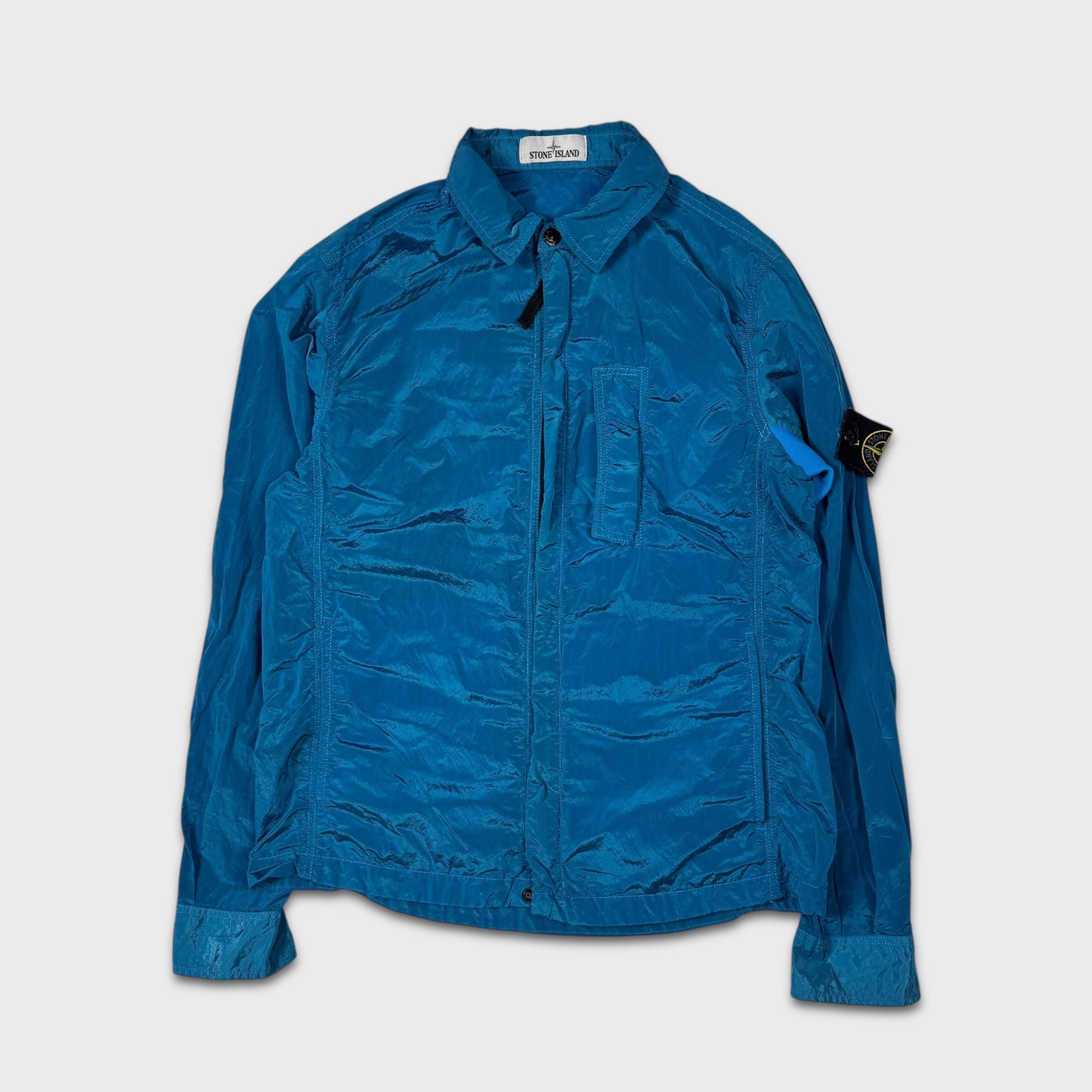 Stone Island Blue Nylon Metal Overshirt Jacket M