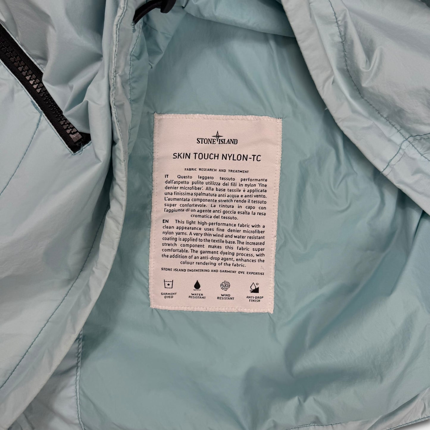 Stone Island Sky Blue Skin Touch Nylon-TC Jacket L
