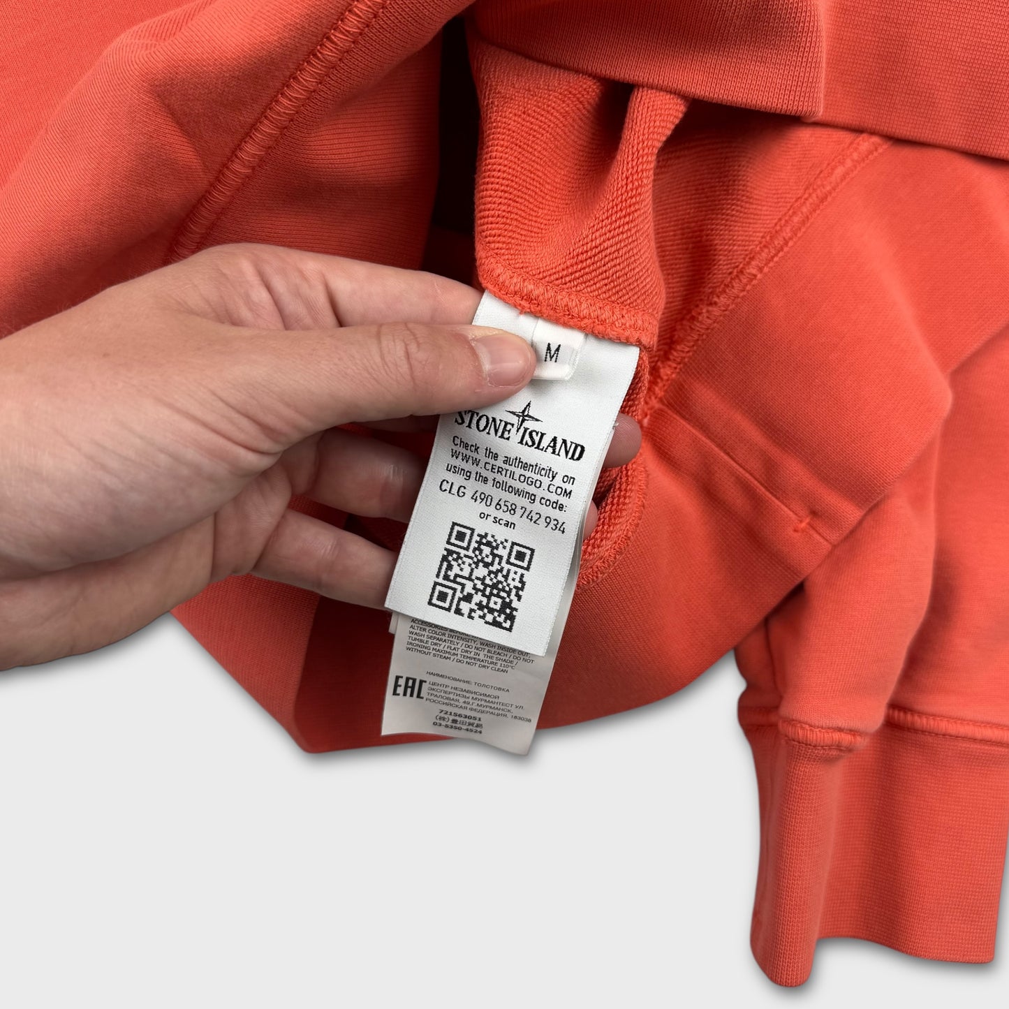 Stone Island Orange / Red Crewneck Sweatshirt M