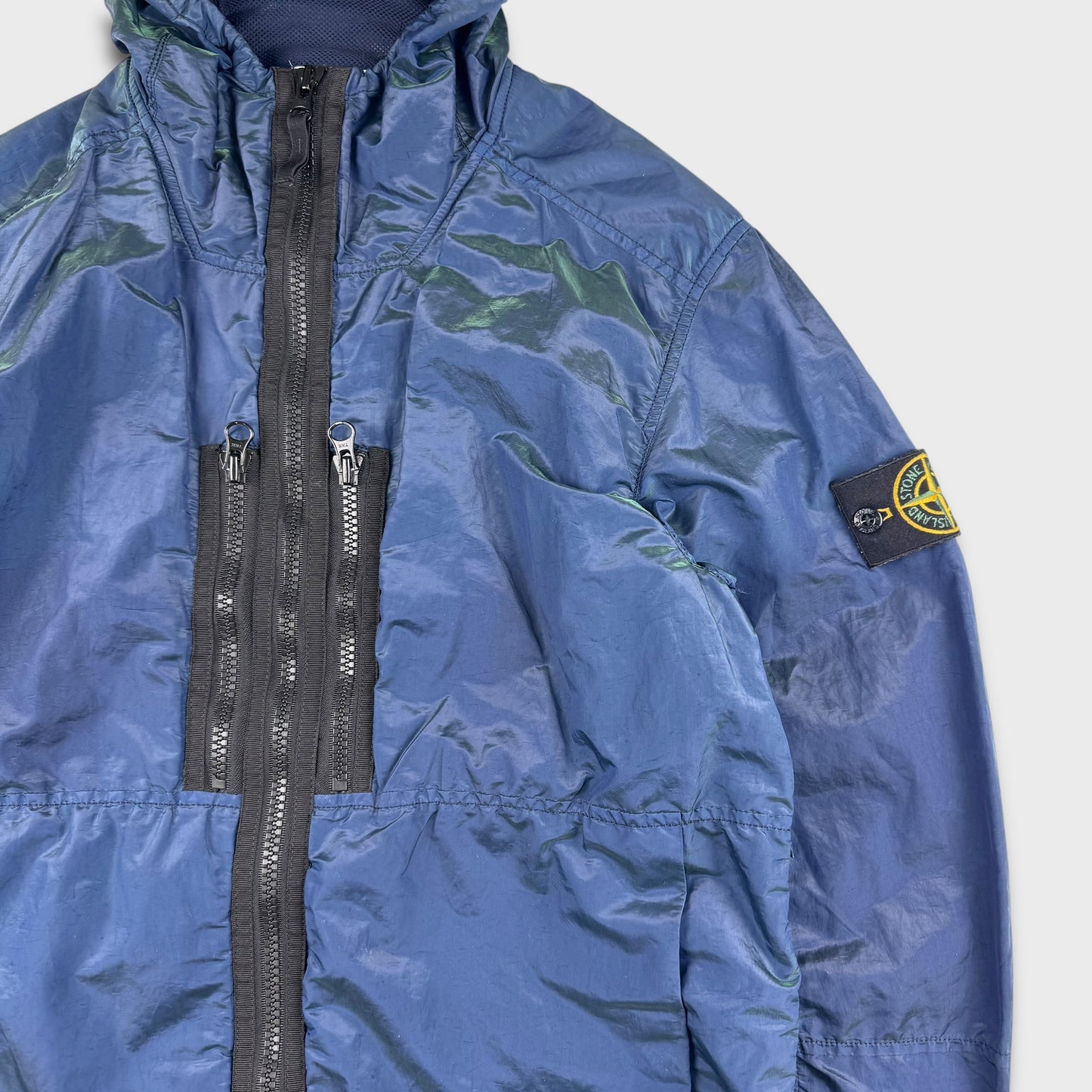 Stone Island Blue Nylon Metal Weft Jacket M