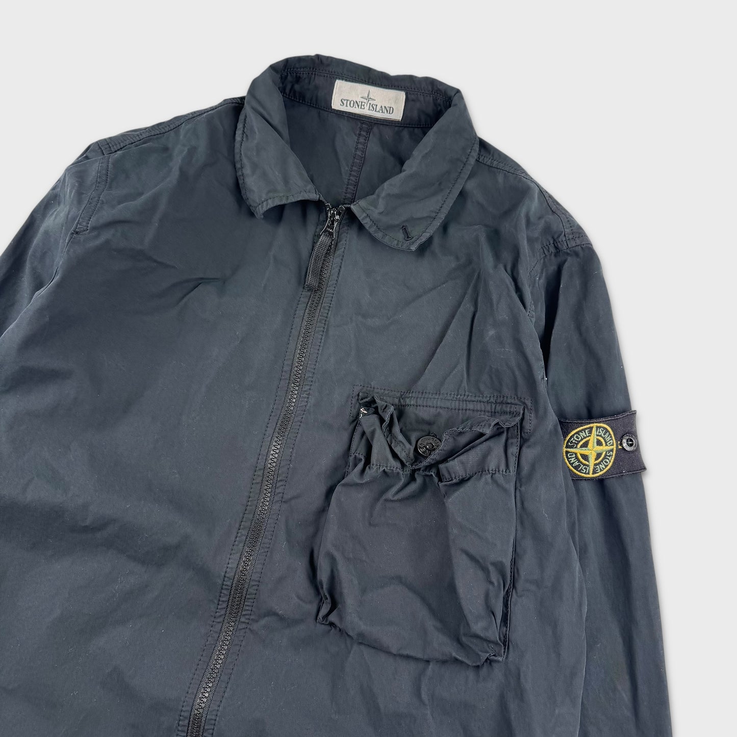 Stone Island Black Full Zip Overshirt L