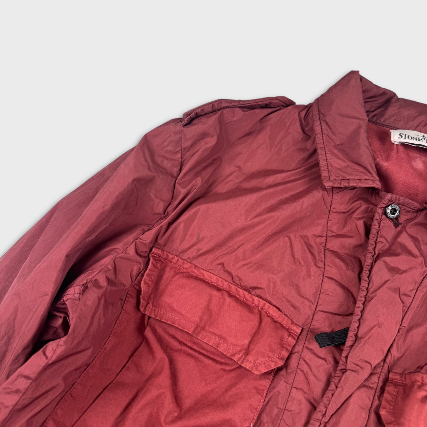 Stone Island Burgundy Crinkle Reps Jacket L