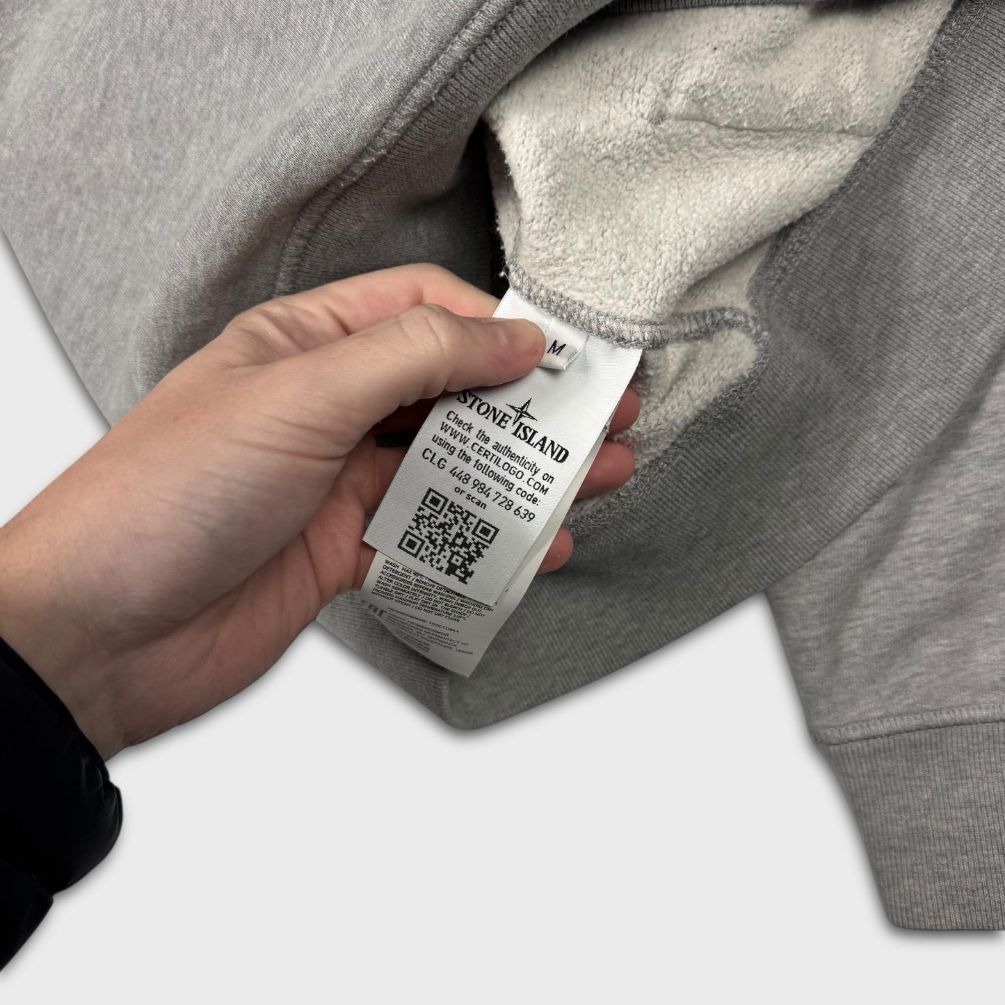 Stone Island Grey Full Zip Hoodie L