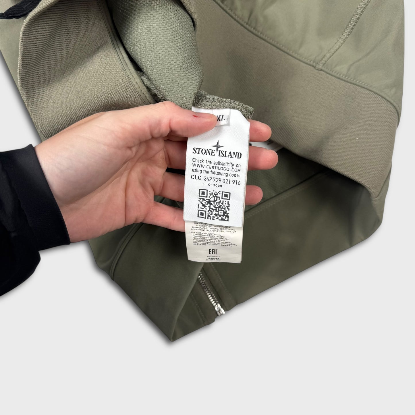 Stone Island Olive Light Soft Shell-R Jacket XL