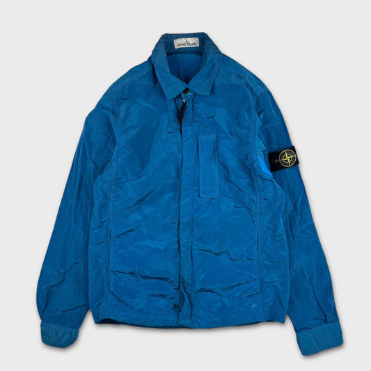 Stone Island Electric Blue Nylon Metal Overshirt M