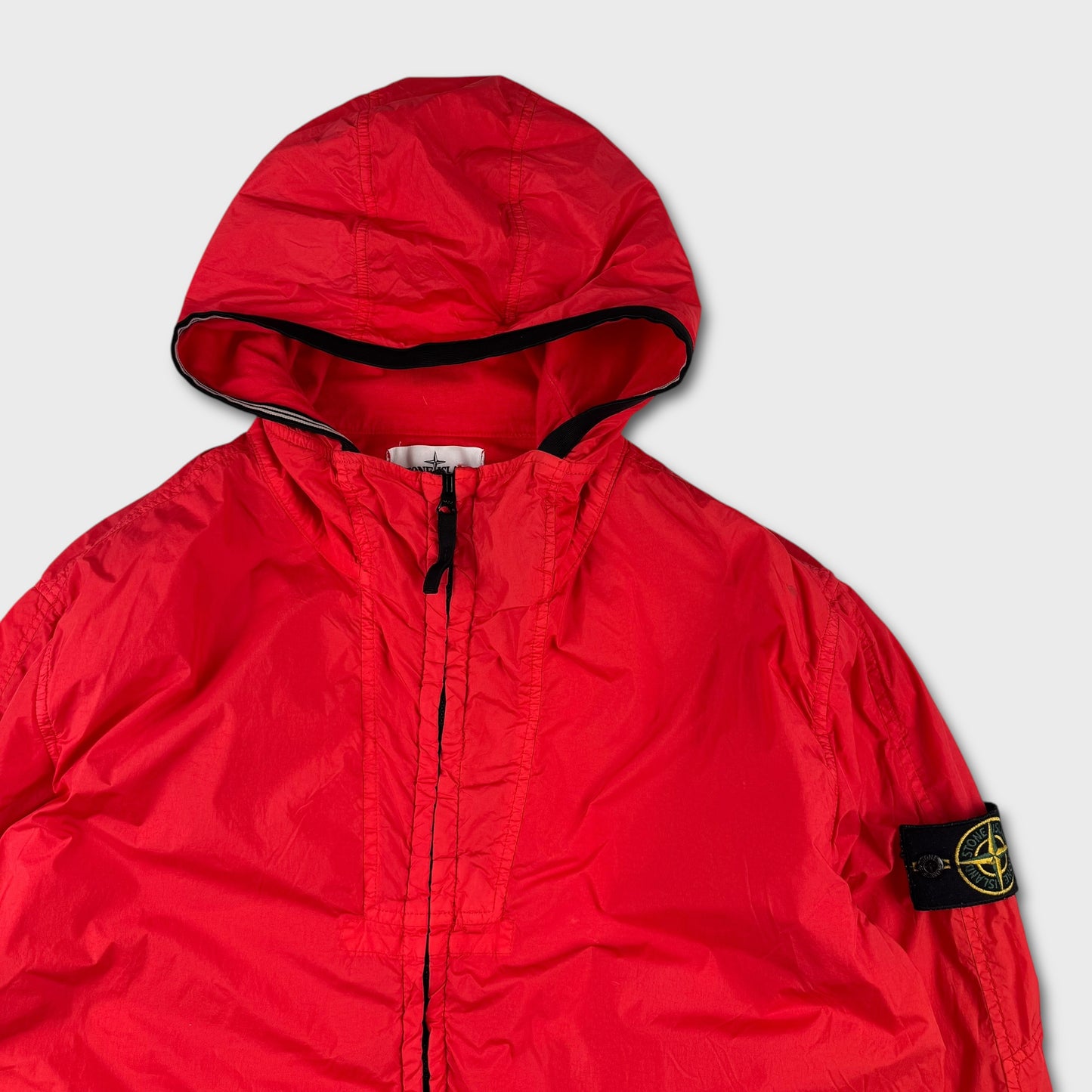Stone Island Red Garment Dyed Crinkle Reps NY Jacket L