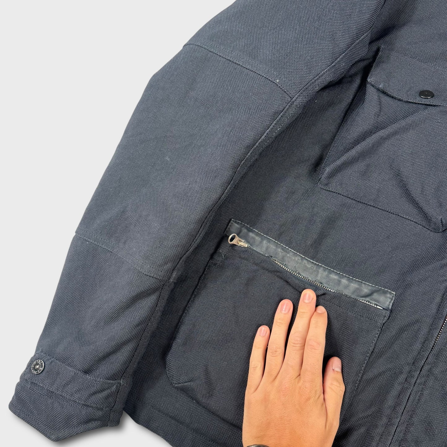 Stone Island Shadow Project Quilted Nylon Blend Hooded Jacket L