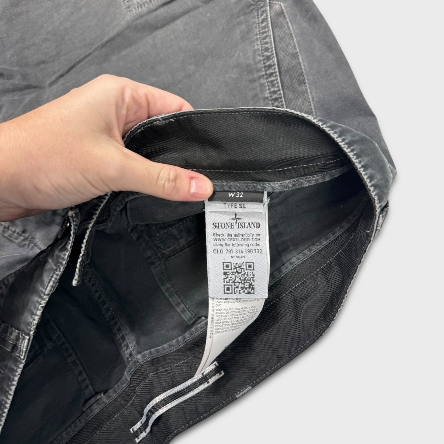 Stone Island Charcoal Cargo Shorts W32