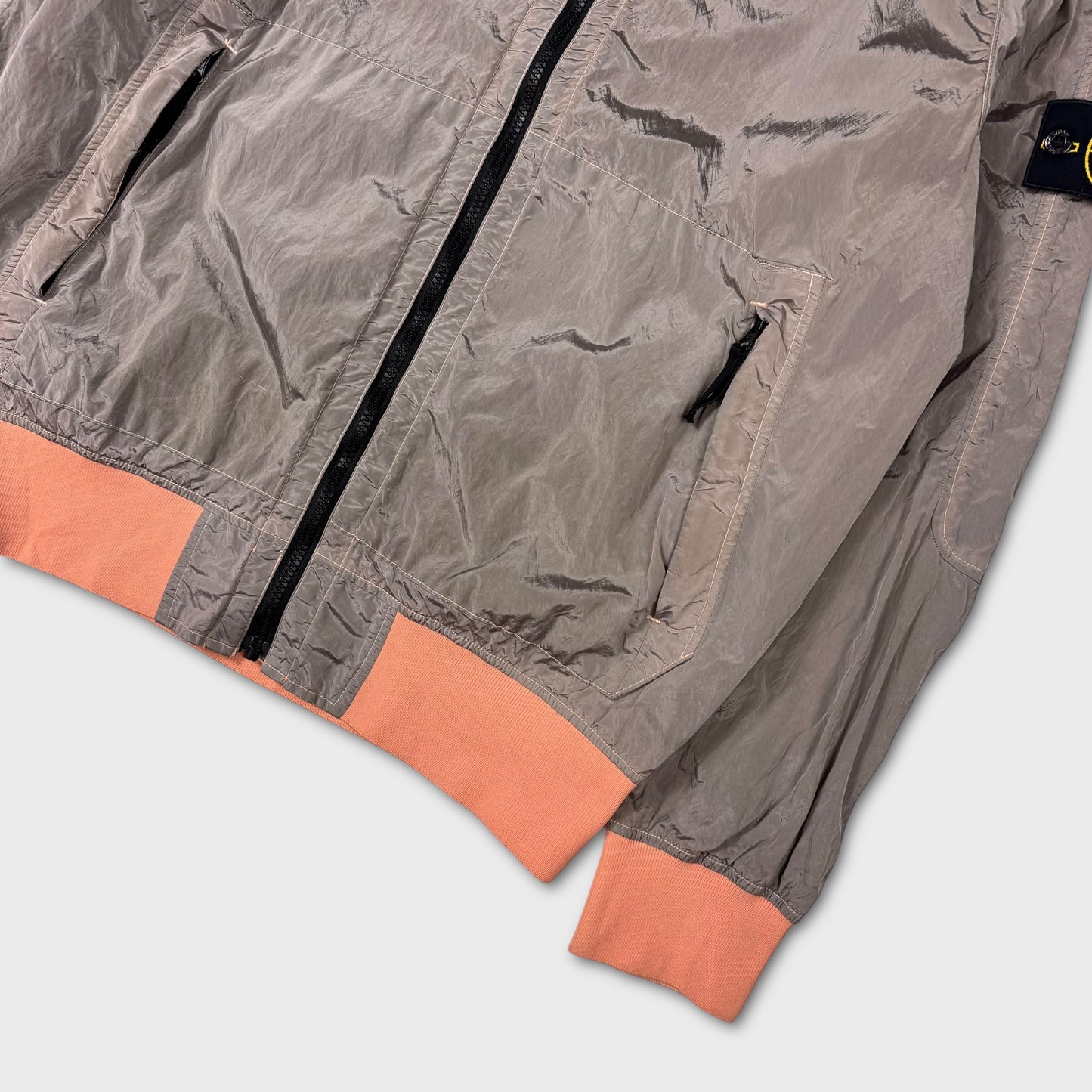 Stone Island Peach / Silver Nylon Metal Watro Jacket L