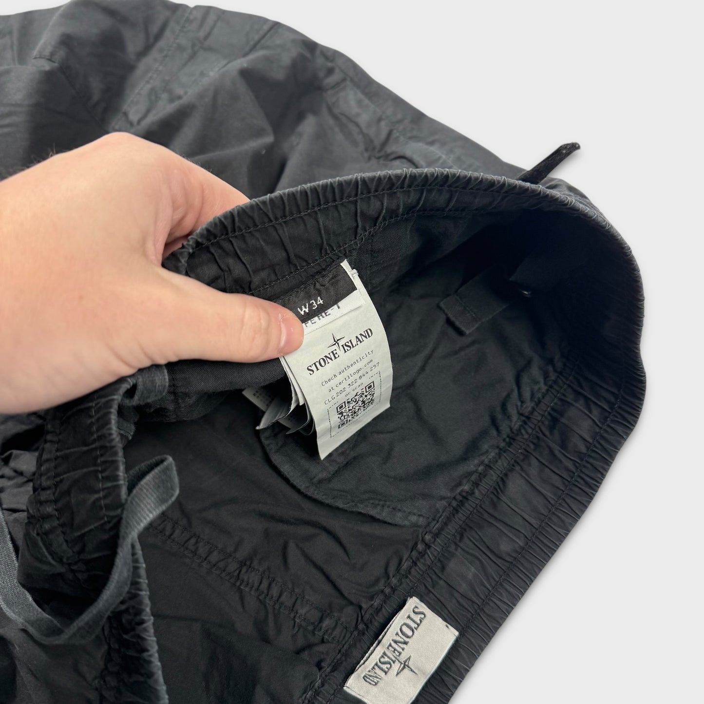 Stone Island Black Tela Cargo Pants W34