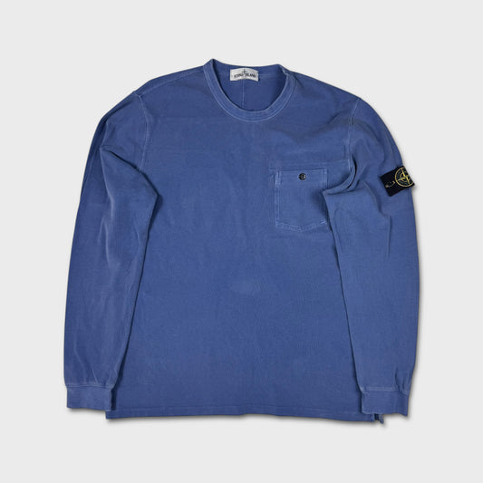 Stone Island Washed Blue Pocket Crewneck XL