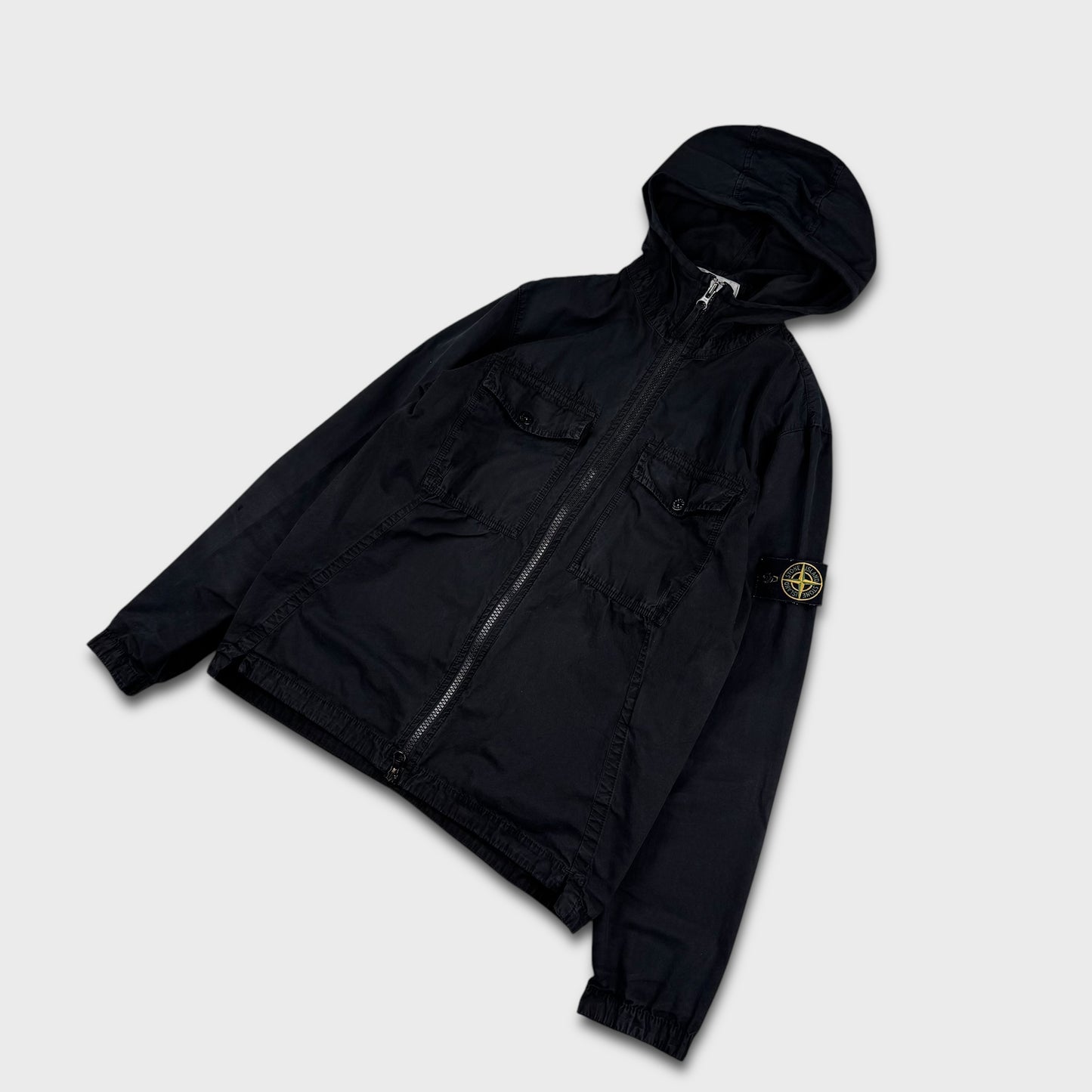 Stone Island Black Hooded Overshirt S