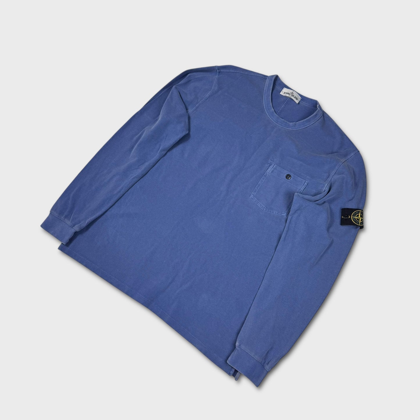 Stone Island Washed Blue Pocket Crewneck XL