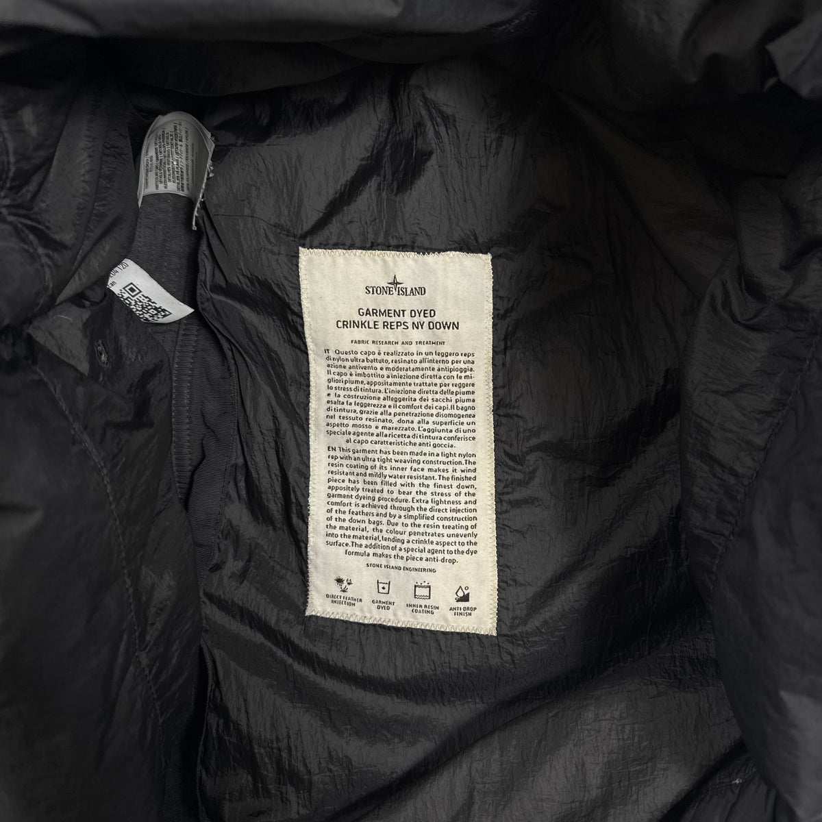 Stone Island Garment Dyed Crinkle Reps NY Down Puffer Jacker XL