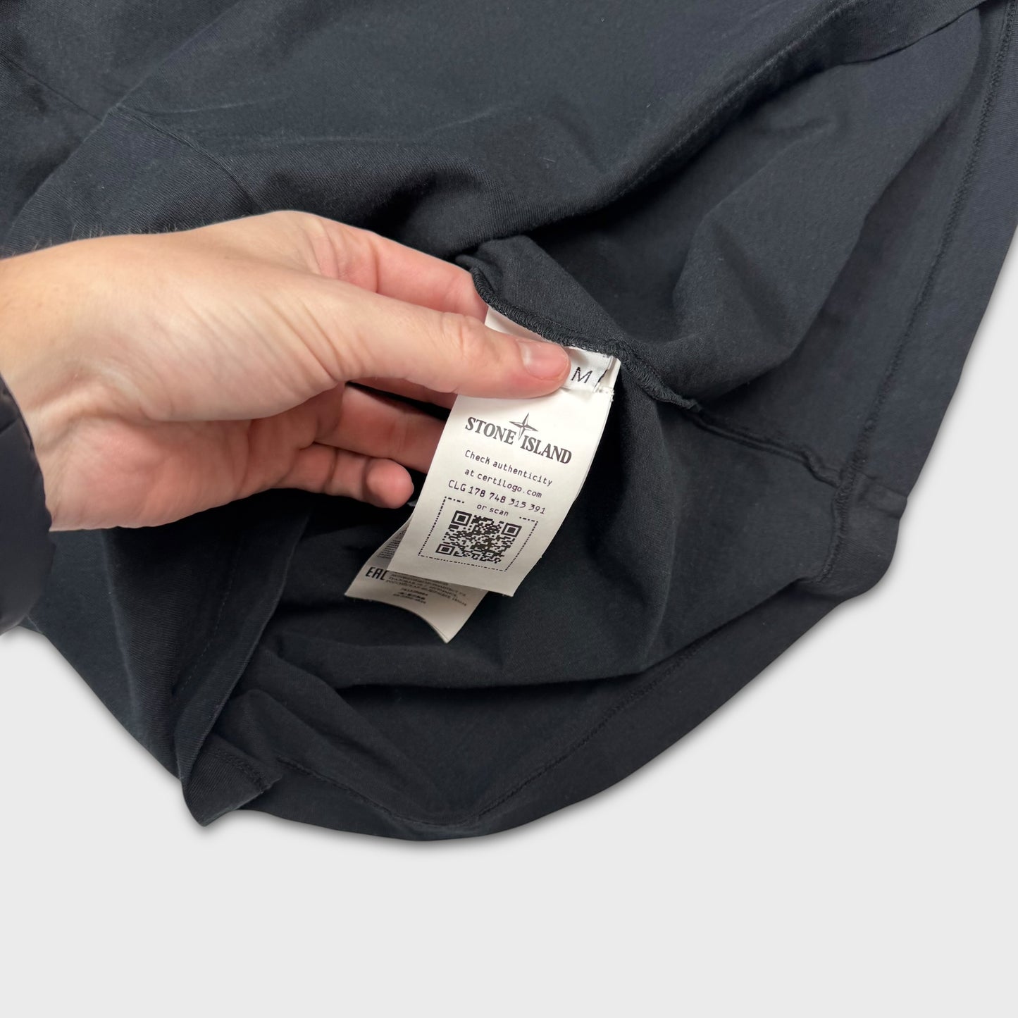 Stone Island Black Graphic Logo T-Shirt