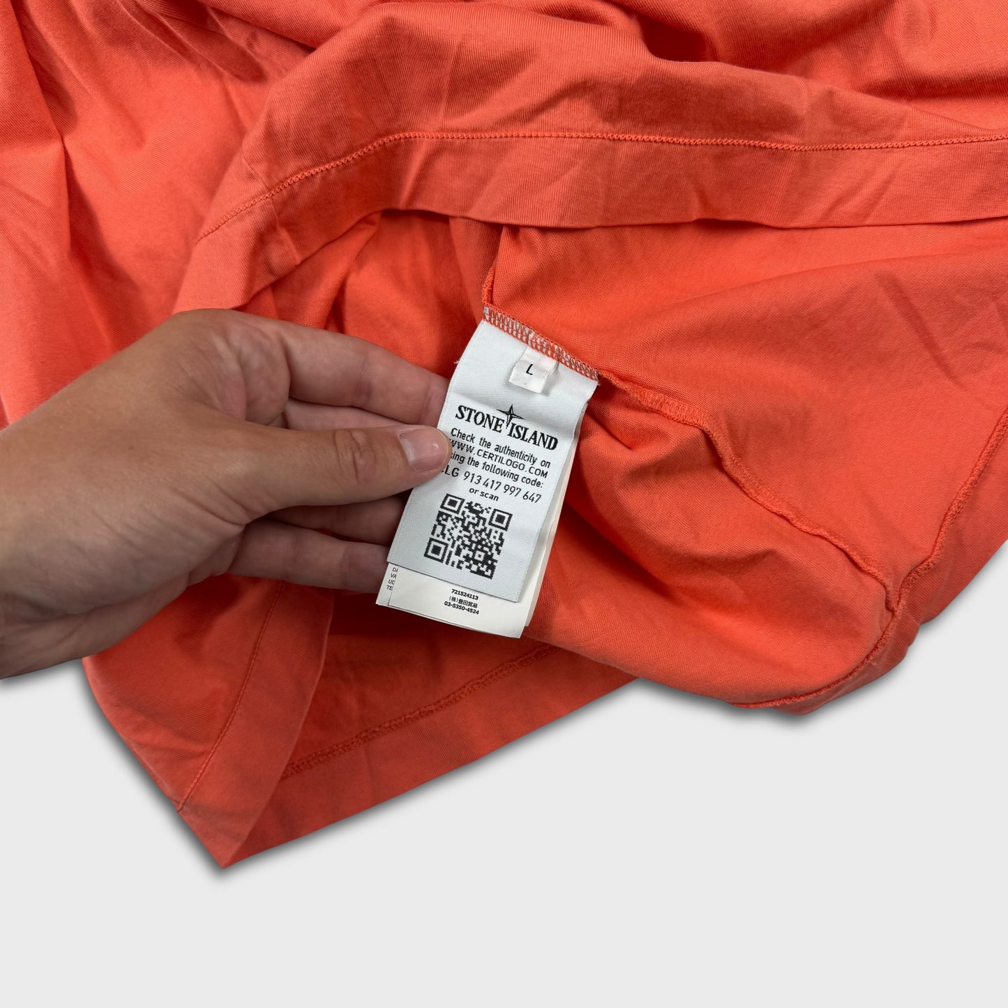 Stone Island Orange / Salmon Compass T-Shirt L