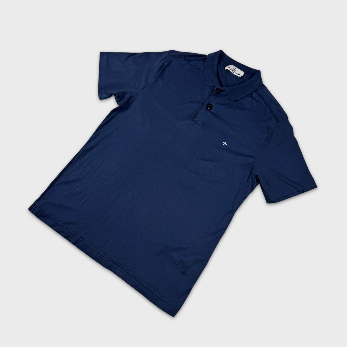 Stone Island Navy Stellina Polo Shirt L