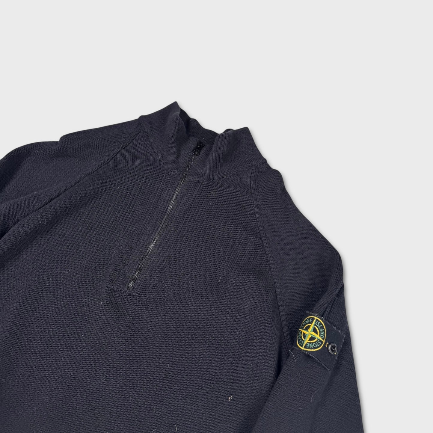 Stone Island Dark Navy Quarter Zip Knit M