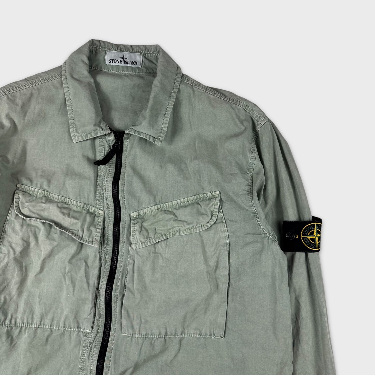 Stone Island Sage Green Full Zip Overshirt XL