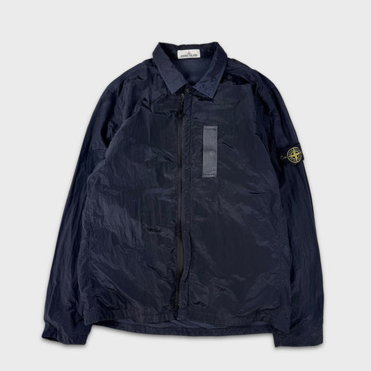 Stone Island Navy Lined Nylon Metal Overshirt XL