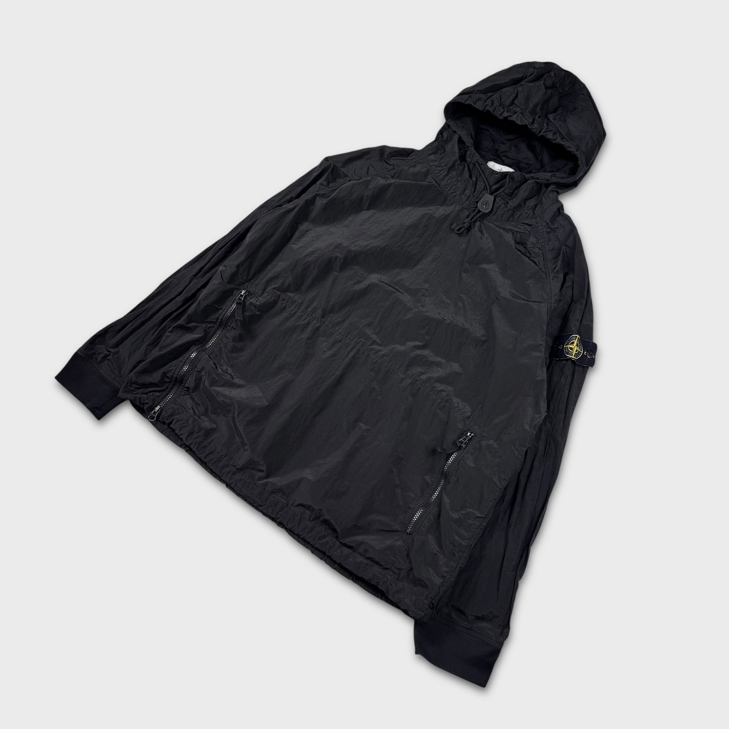 Stone Island Black Nylon Metal Pullover Smock Jacket XXL