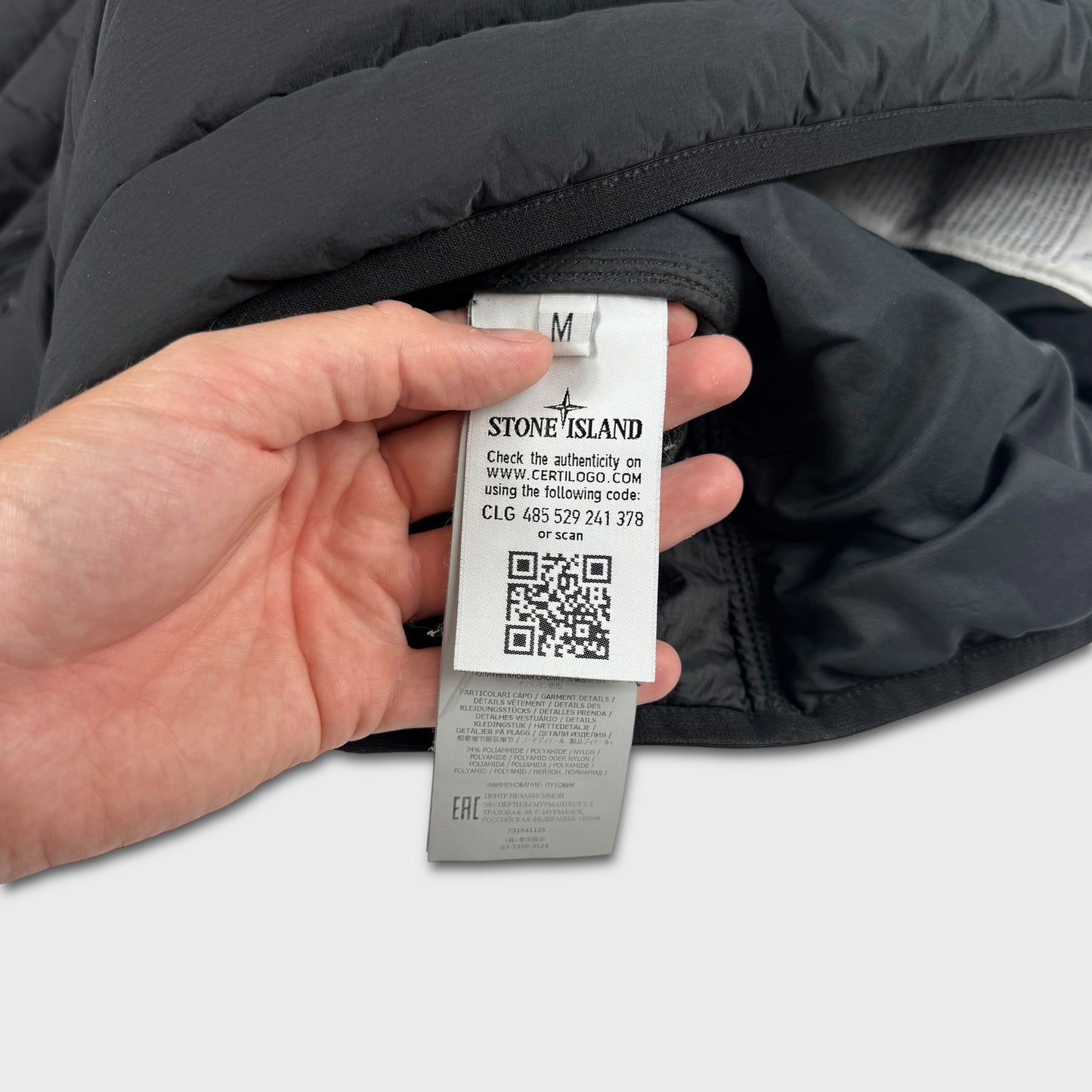 Stone Island Loom Woven Down Chambers Hooded Jacket M