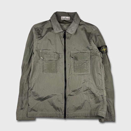 Stone Island Silver Nylon Metal Ripstop Overshirt M