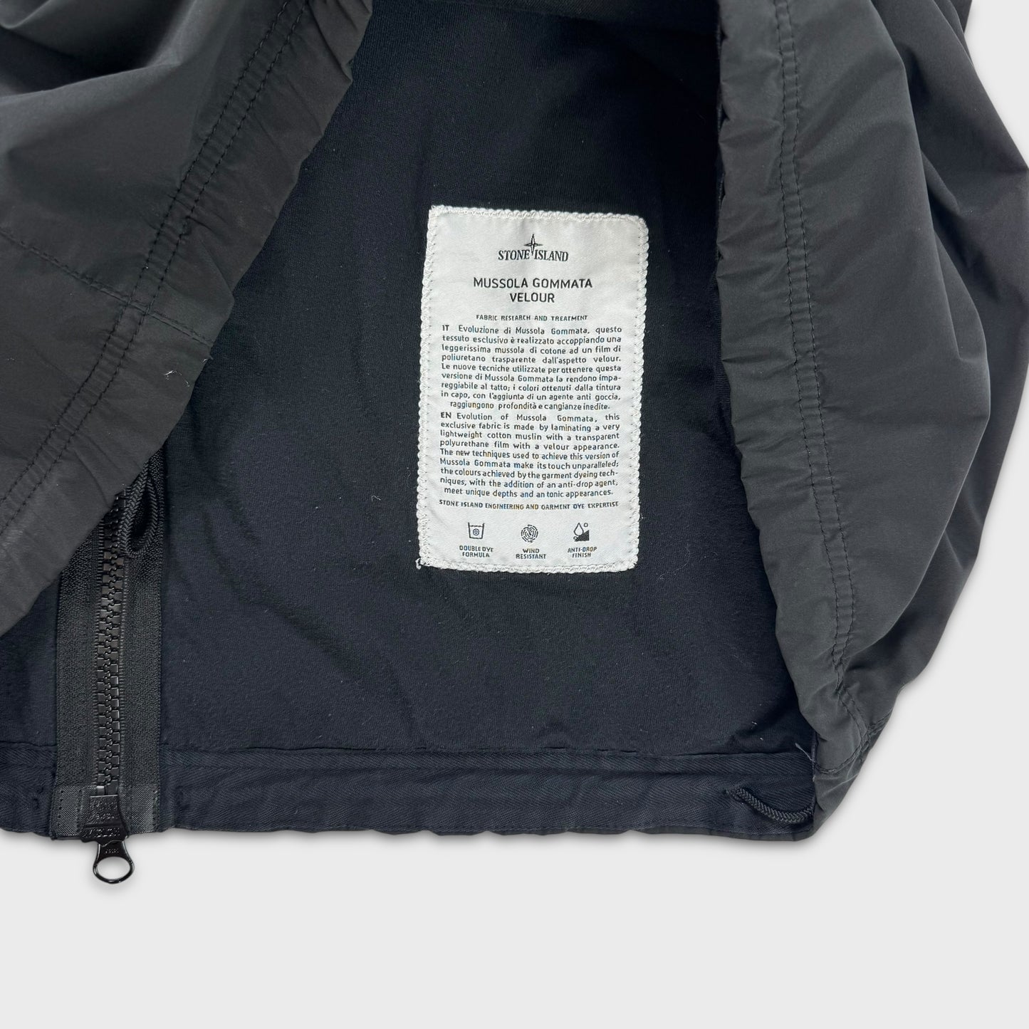 Stone Island Mussola Gommata Velour Jacket L