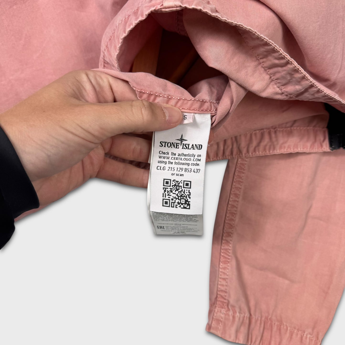 Stone Island Pink Full Zip Overshirt S