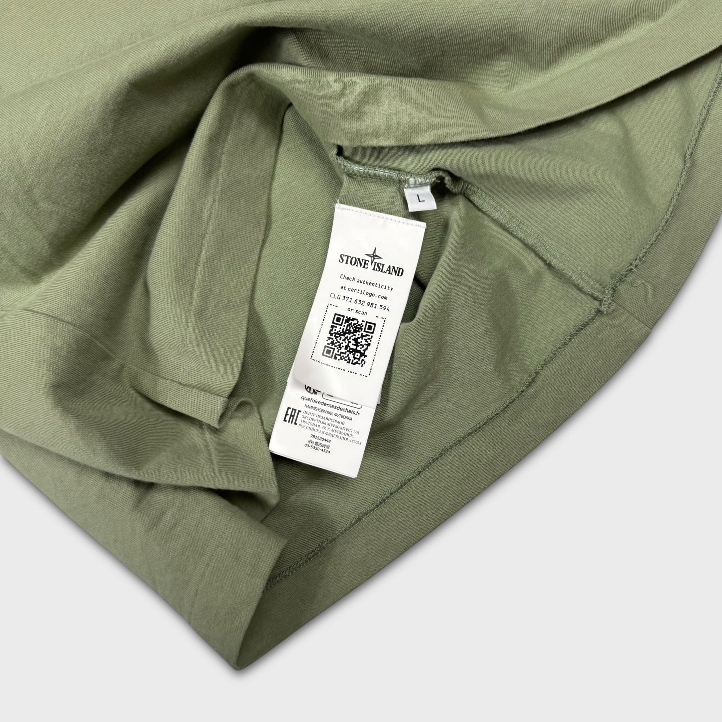 Stone Island Olive Heavy Spellout T-Shirt L