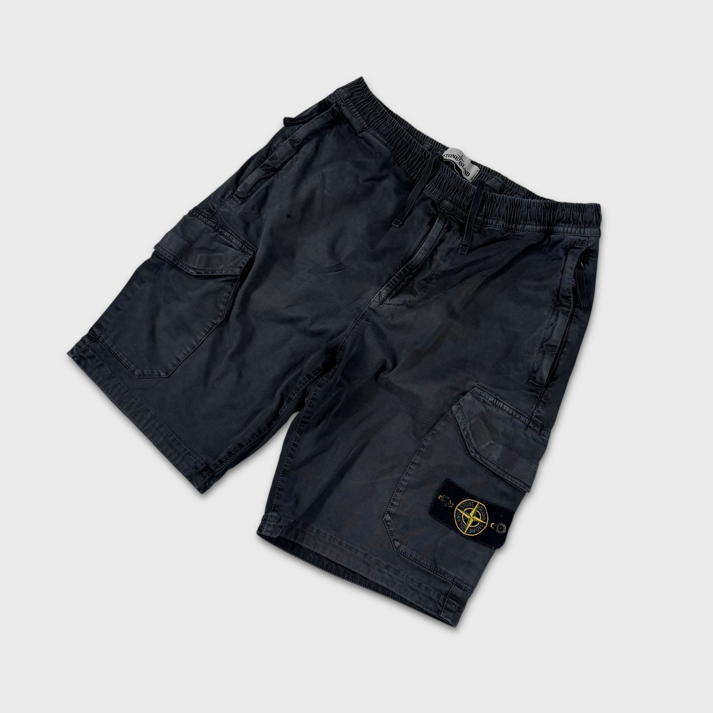 Stone Island Washed Badge Cargo Shorts W30
