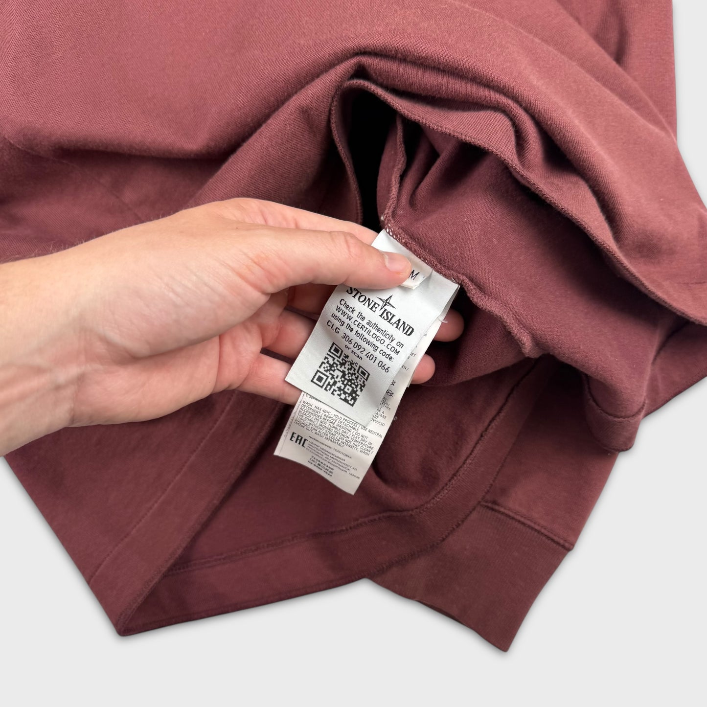 Stone Island Burgundy Crewneck Sweatshirt M