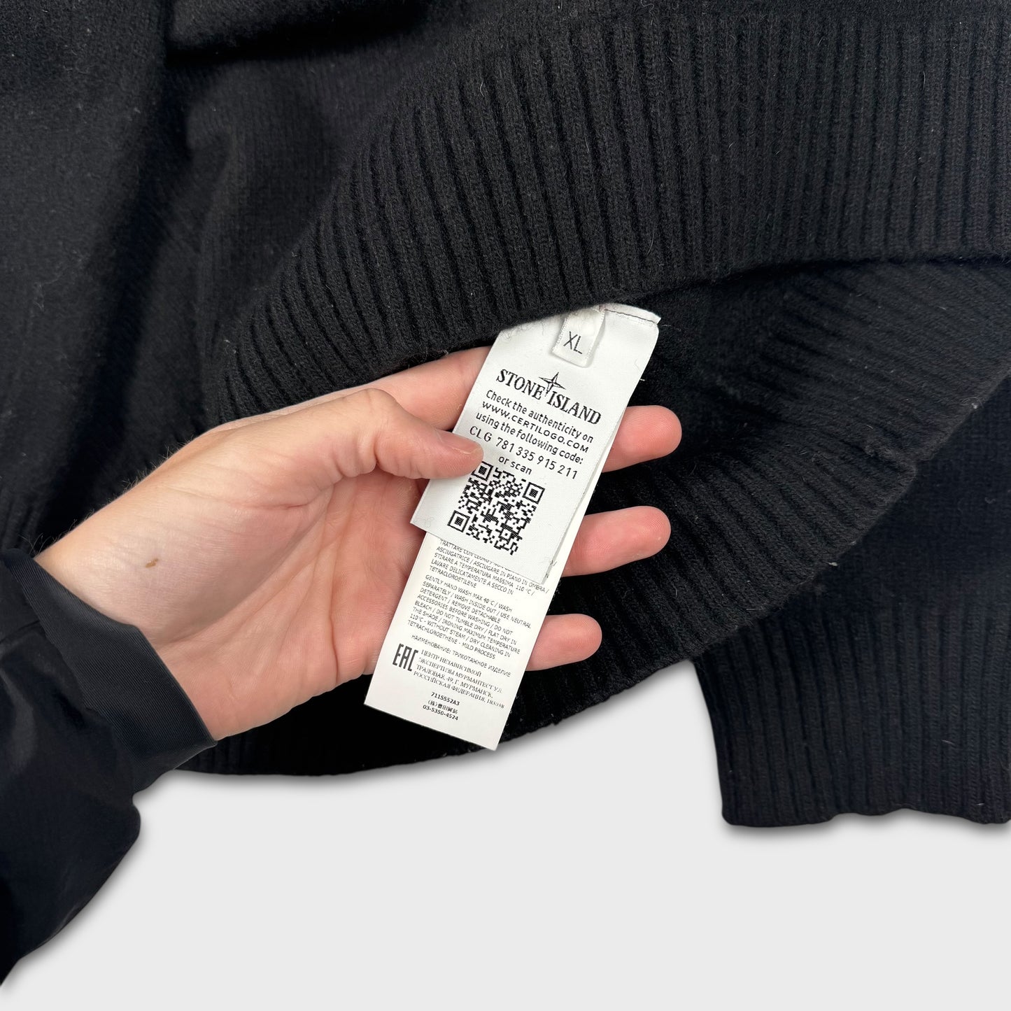 Stone Island Black Knit Jumper L