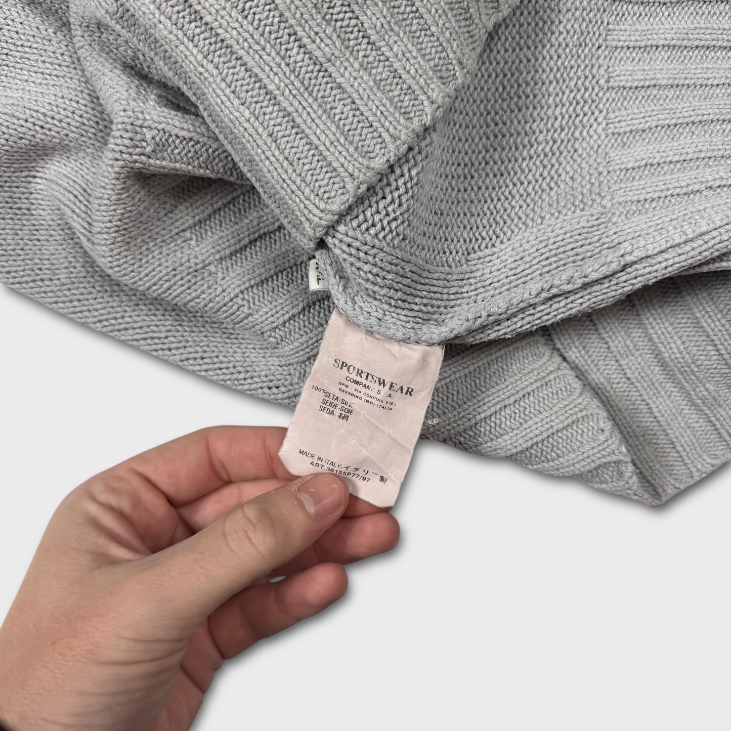 Stone Island 2000’s Ribbed Knit Zip Up XXL