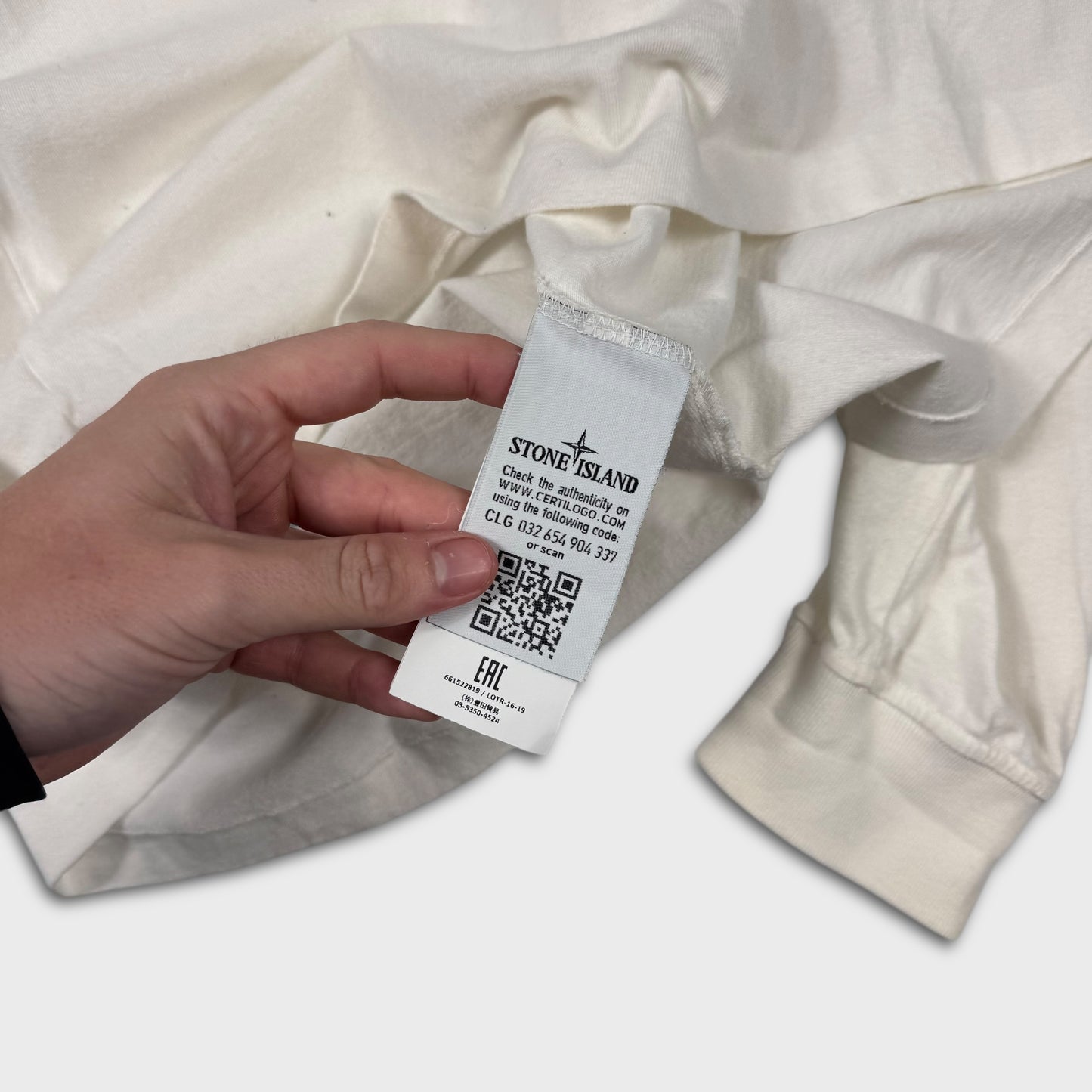 Stone Island White Longsleeve T-Shirt 3XL