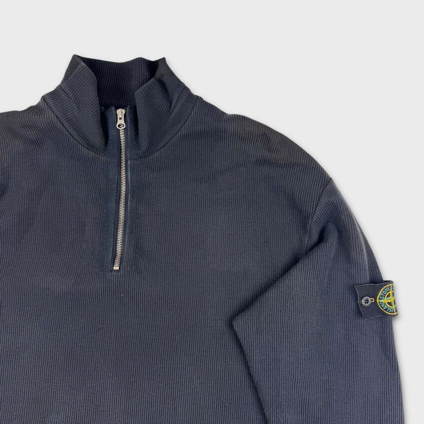 Stone Island Ribbed Cotton Quarter Zip XXL