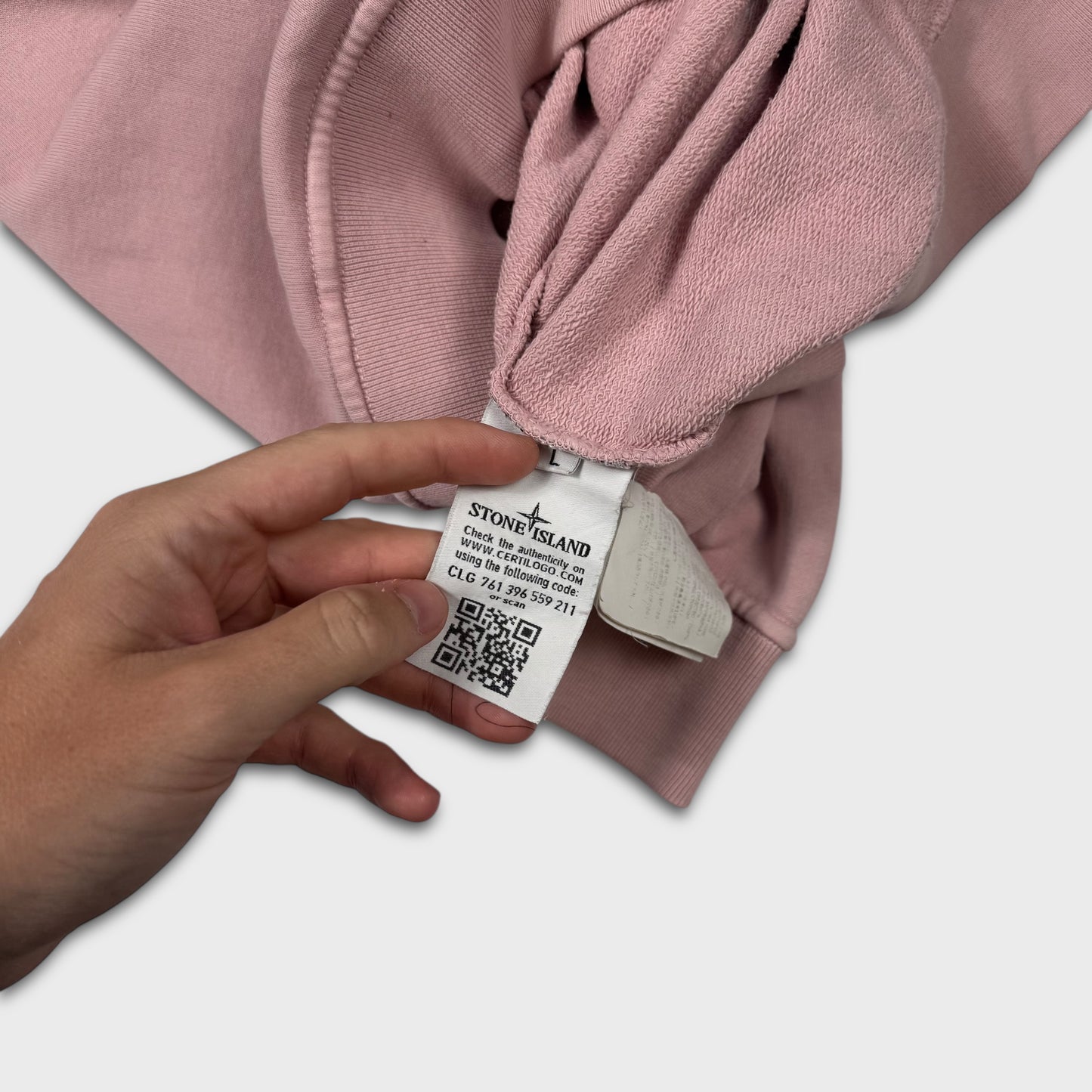 Stone Island Pink Crewneck Sweatshirt L
