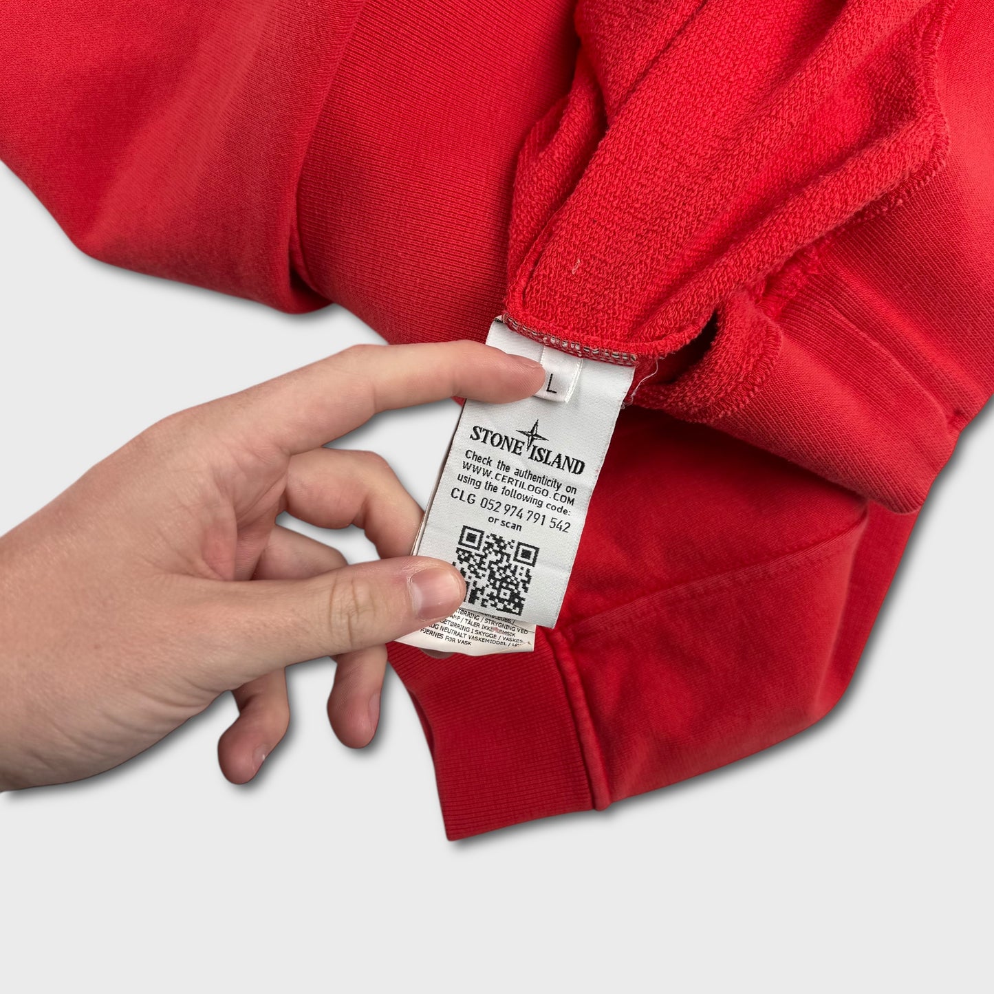 Stone Island Red Crewneck Sweatshirt L