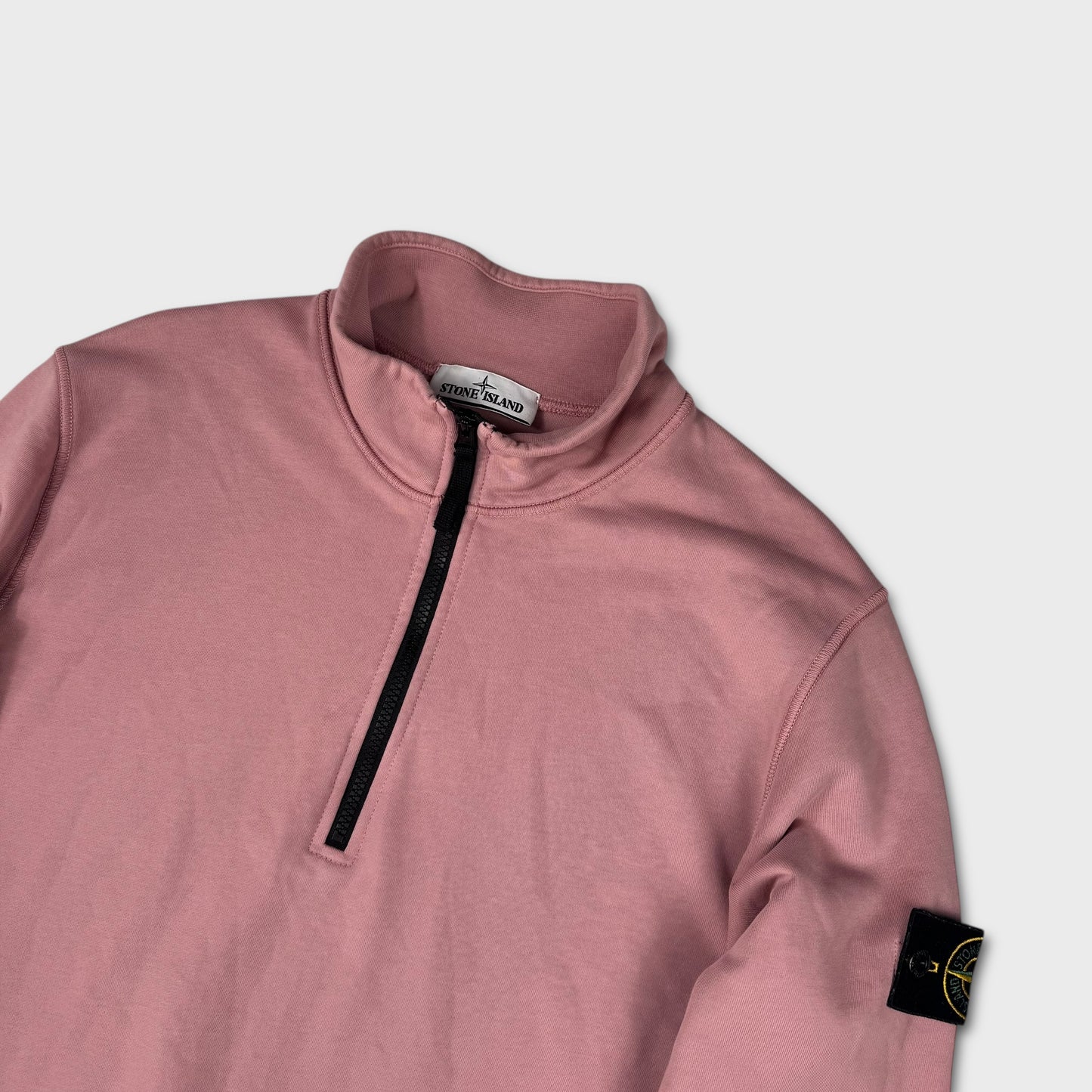 Stone Island Rose Pink Quarter Zip Sweatshirt L